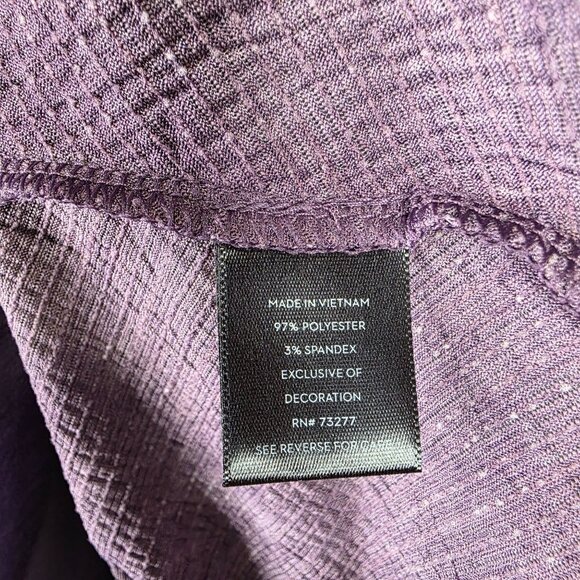Womens Simply Vera Vera Wang Purple Textured Top Short Sleeve Polyester Blend 1X - Picture 3 of 8
